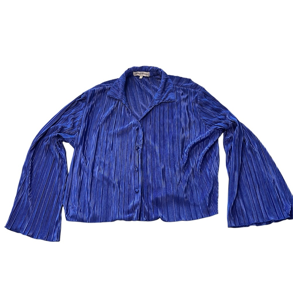 Almost Famous Royal Blue Pleated Top